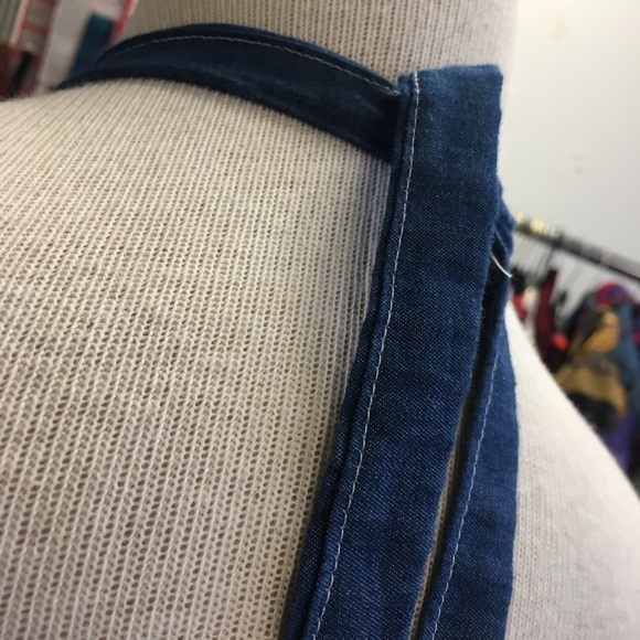 Blue denim backless top - Picture 3 of 7